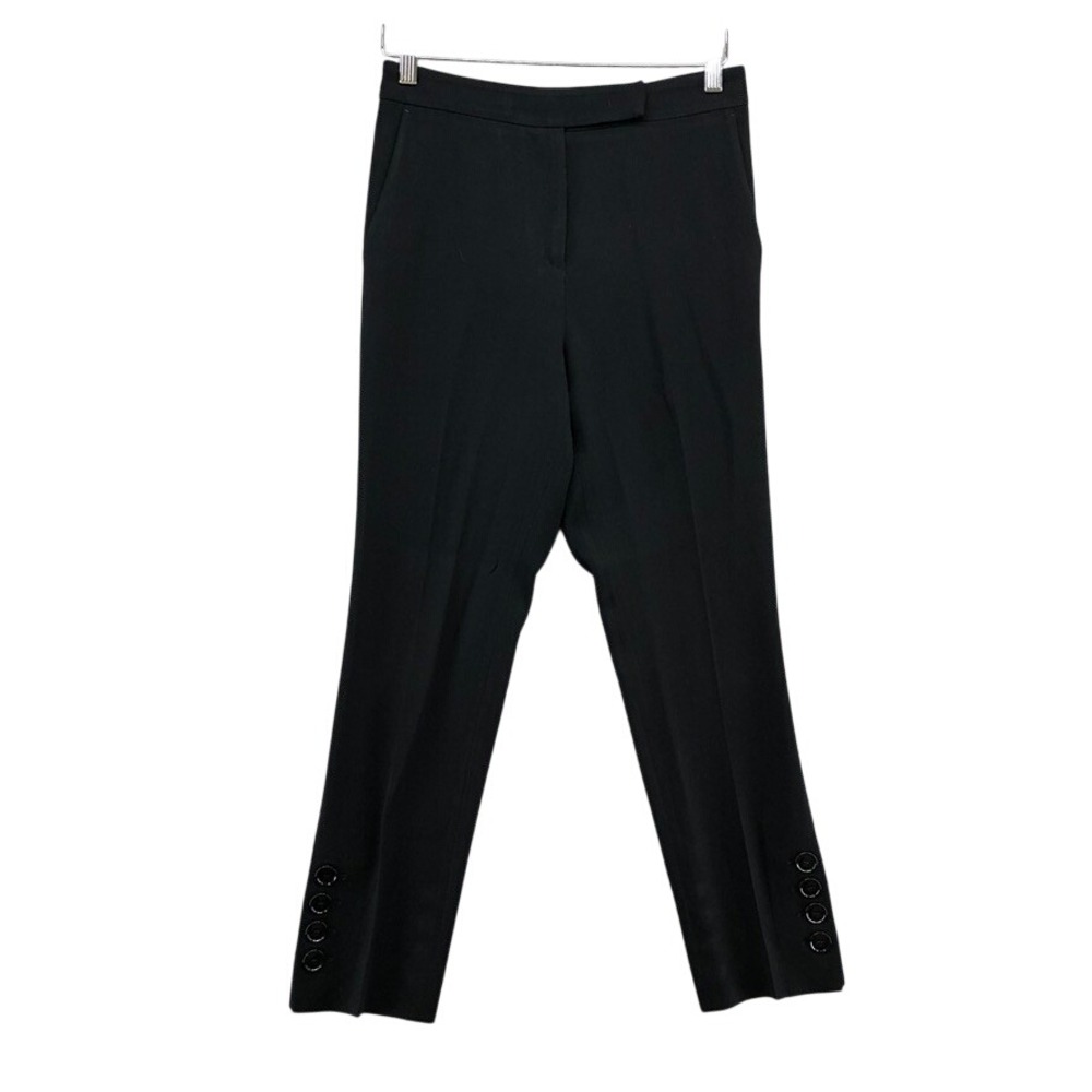 Max Mara Trousers Womens 6 Black Button Ankle Hem Made in Italy Career Office